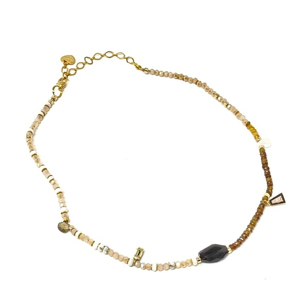 New Anthropologie x Nakamol Beaded Stone Bohemian Necklace - Picture 1 of 3